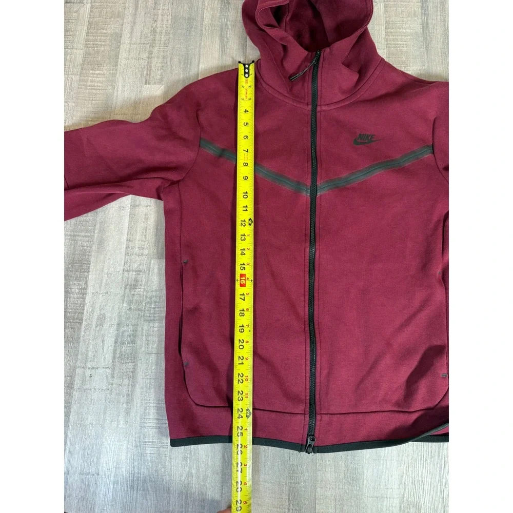 Nike Tech Fleece Full Zip Hoodie Jacket Burgundy Maroon CU4489-638 Mens Medium